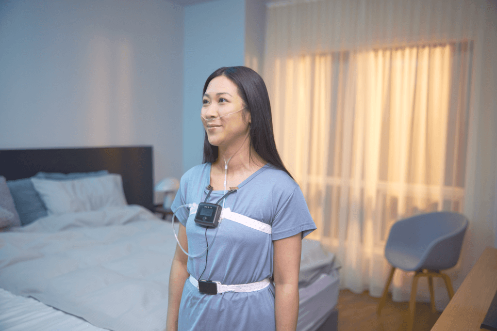 Patient wearing Nox T3s device comfortably